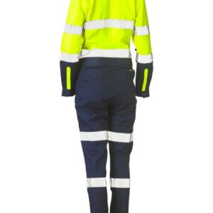 Bisley BCL6066T Ladies Taped Hi Vis Cotton Drill Coverall Y/N
