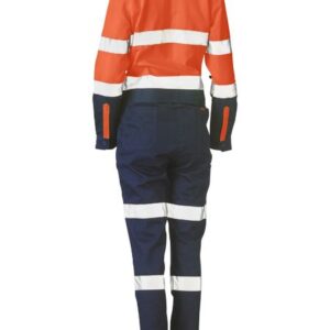 Bisley BCL6066T Ladies Taped Hi Vis Cotton Drill Coverall O/N