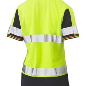 Bisley BKL1225T Ladies Taped Two Tone Hi Vis V-Neck Polo Yellow