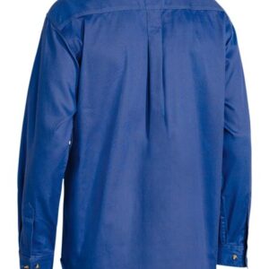 Bisley BSC6433 Closed Front Cotton Drill Shirt Royal Blue