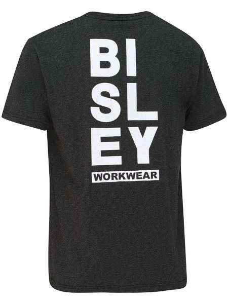 Bisley BKT091 Cotton Vertical Logo Tee Charcoal
