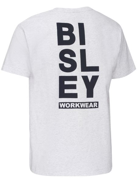 Bisley BKT091 Cotton Vertical Logo Tee Grey Marle