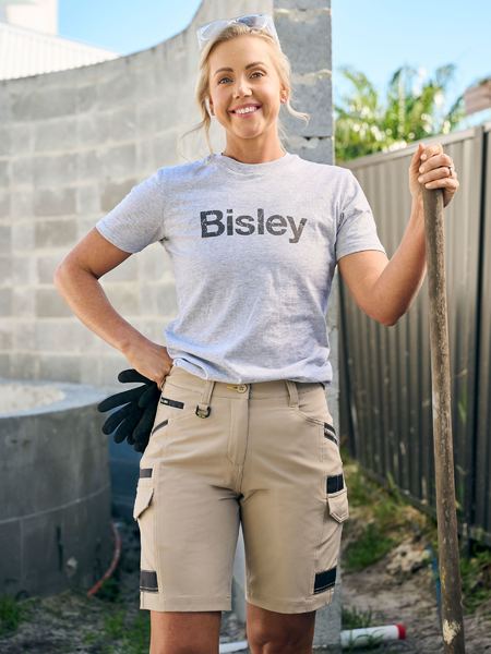 Bisley BSHL1332 Women’s Flx & Move Zip Cargo Short Stone
