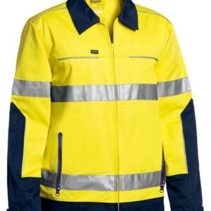 Bisley BJ6917T Taped Hi Vis Drill Jacket With Liquid Repellent Finish Y/N