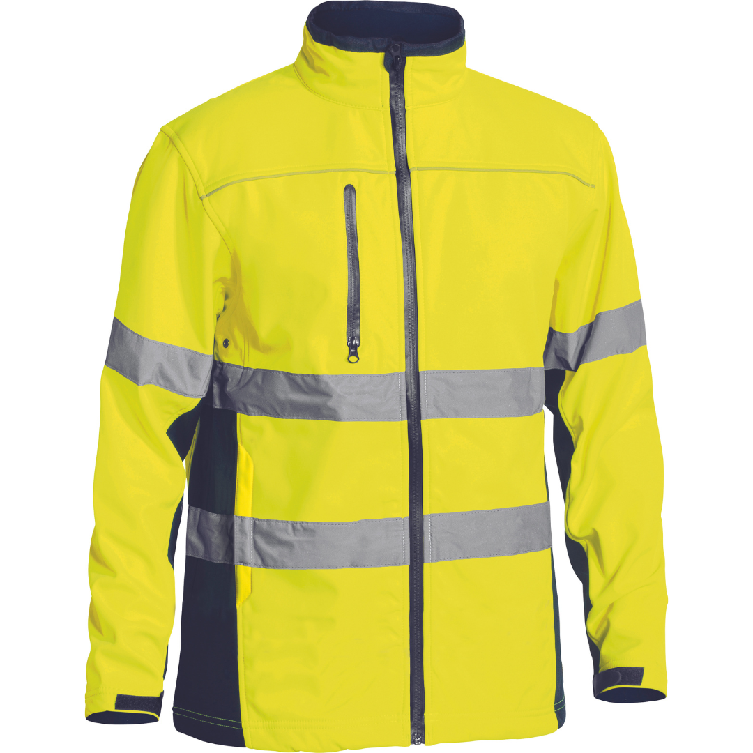 Bisley BJ6059T Taped Hi Vis Soft Shell Jacket Yellow - Days Industrial