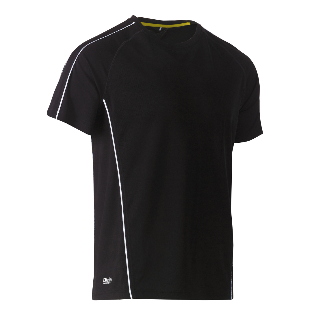 Bisley BK1426 Cool Mesh Tee with Reflective Piping Black