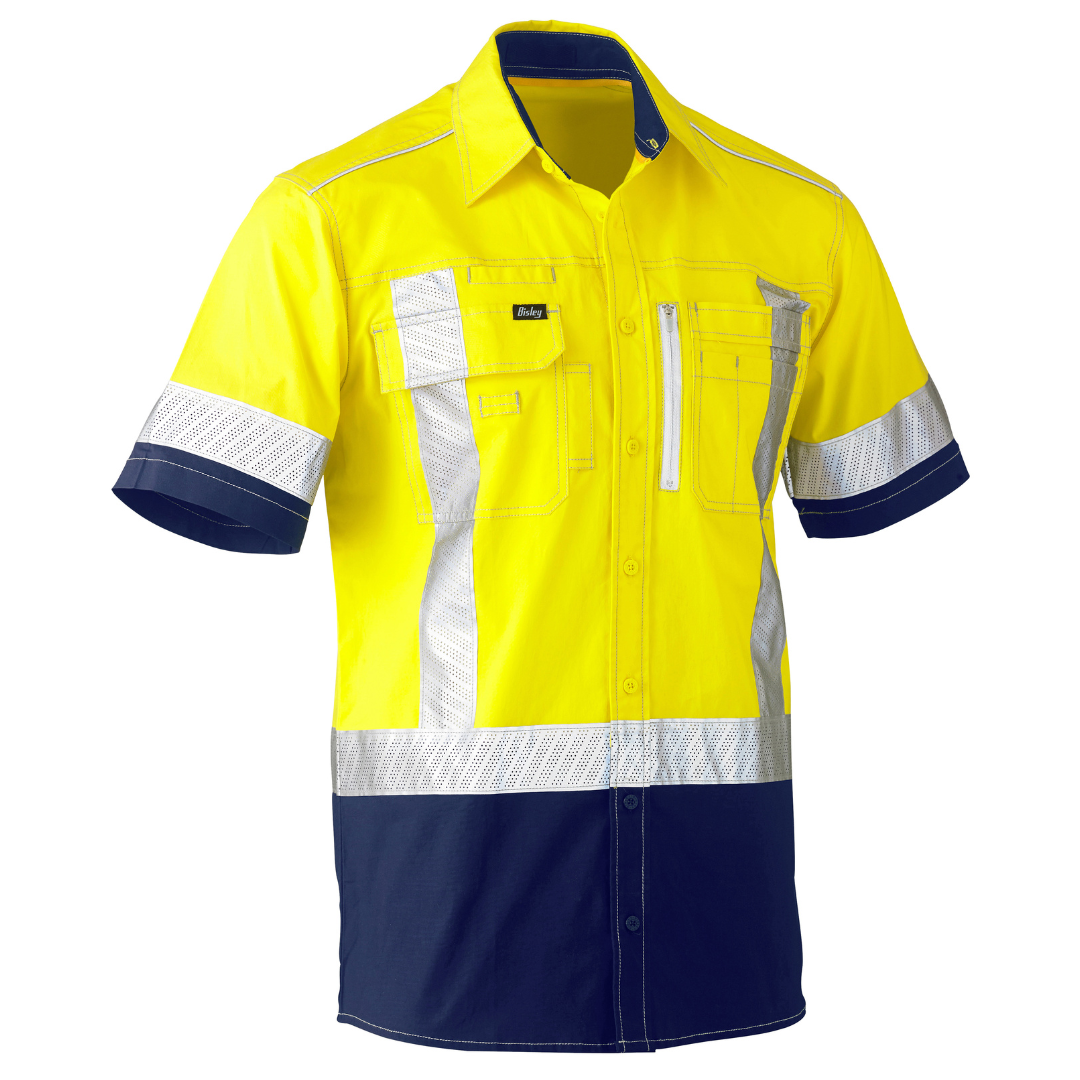 Bisley BS1177XT Flex & Move™ X Taped Hi Vis Utility Shirt Yellow
