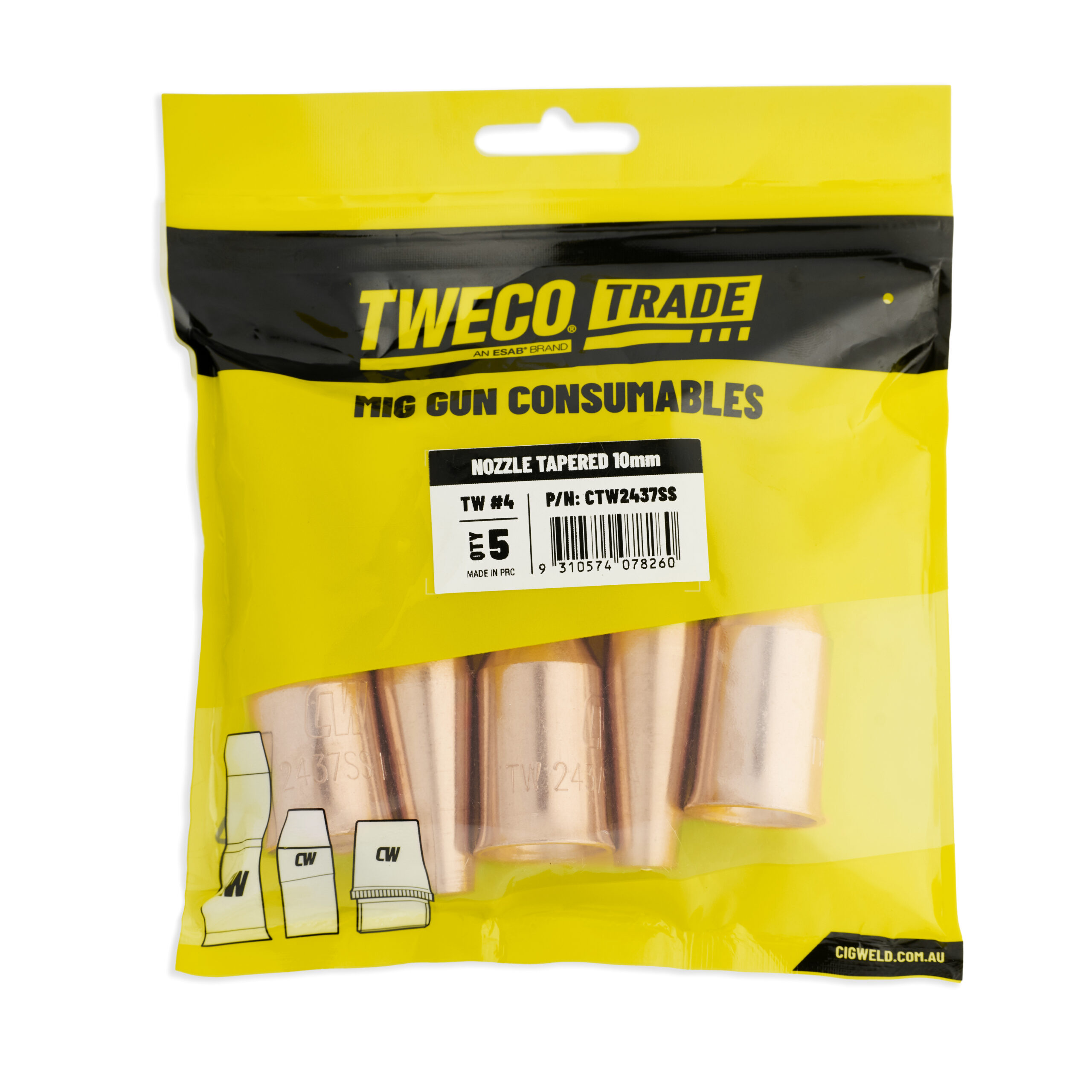 Tweco Trade 4 Tapered Nozzle 10mm 5pk