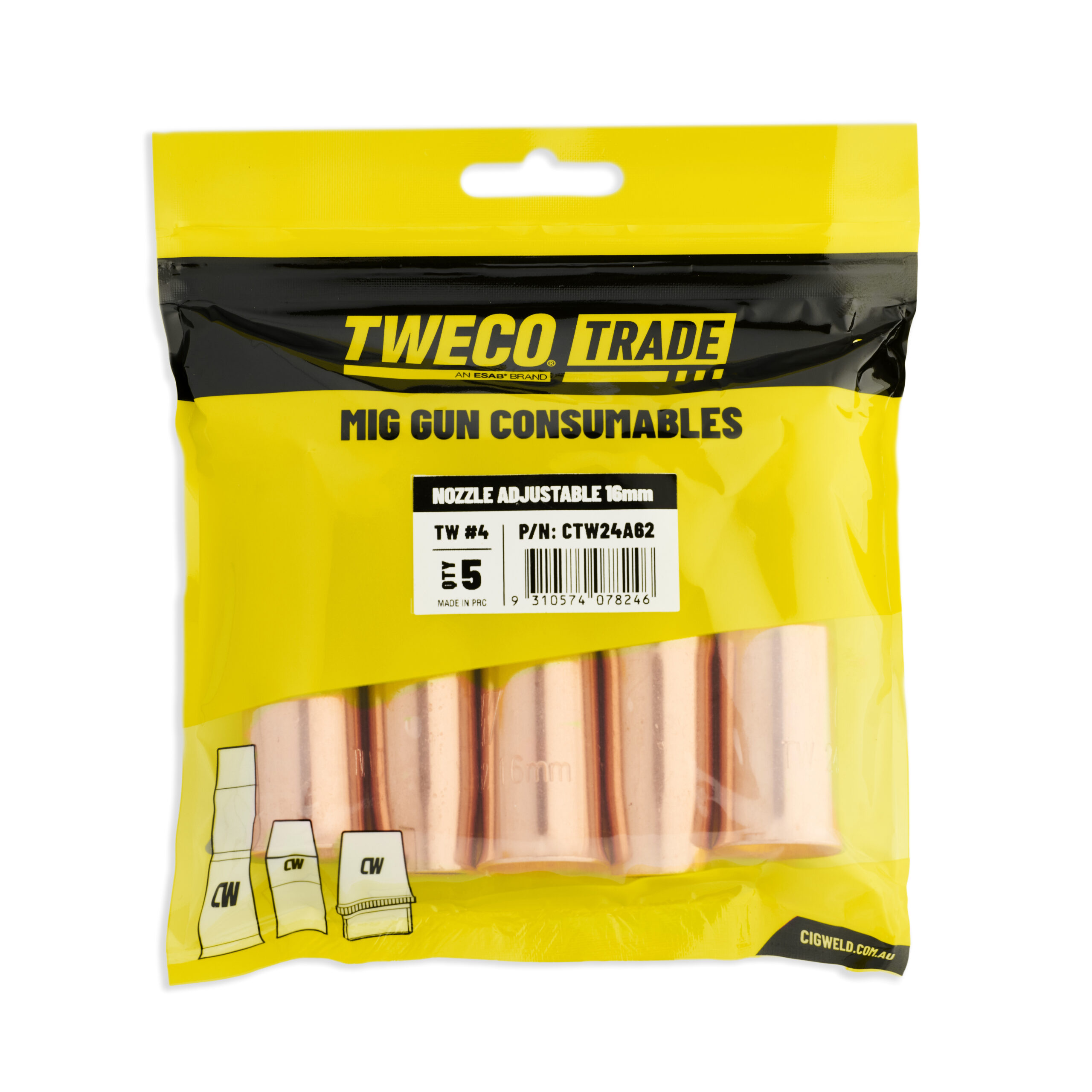 Tweco Trade 4 Adj Nozzle 16mm 5pk