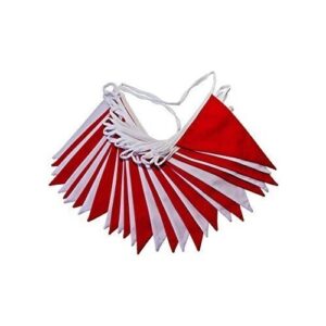 Red & White Bunting Safety Flag 30m