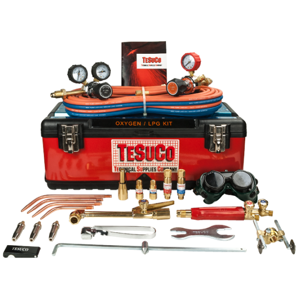 Tesuco Oxygen LPG Gas Cutting Kit with Side Entry Regulators