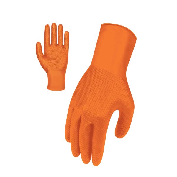 SafeTouch Orange Disposable Industrial Nitrile Gloves 50pk