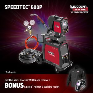 Lincoln Speedtec 500SP Package with BONUS Helmet and Welding Jacket