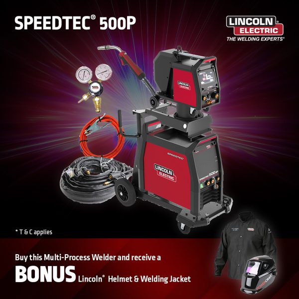 Lincoln Speedtec 500SP Package with BONUS Helmet and Welding Jacket