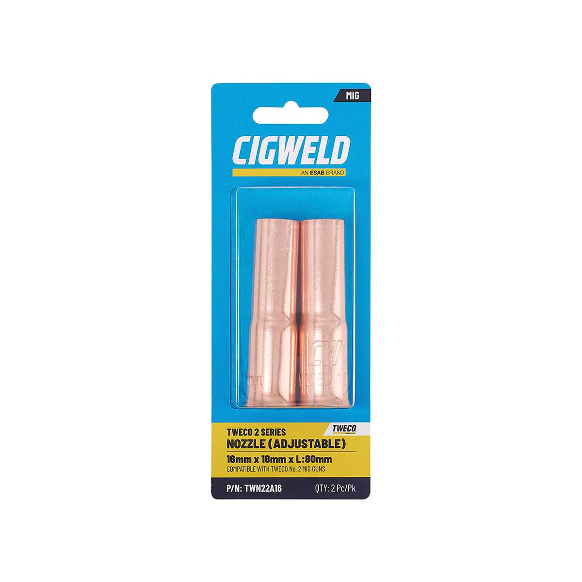 Cigweld Tweco 2 Nozzle Adjustable 16mm