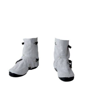 Elliotts Chrome Leather Welders Spats with Strap and Buckle Closure
