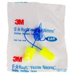 3M™ E-A-Rsoft™ Yellow Neons™ Large Corded Earplugs 200PK