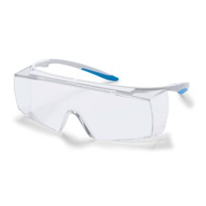 uvex super f OTG CR spectacles – white & blue