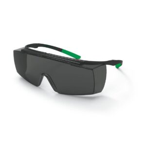uvex super f OTG welding safety spectacles – black & green
